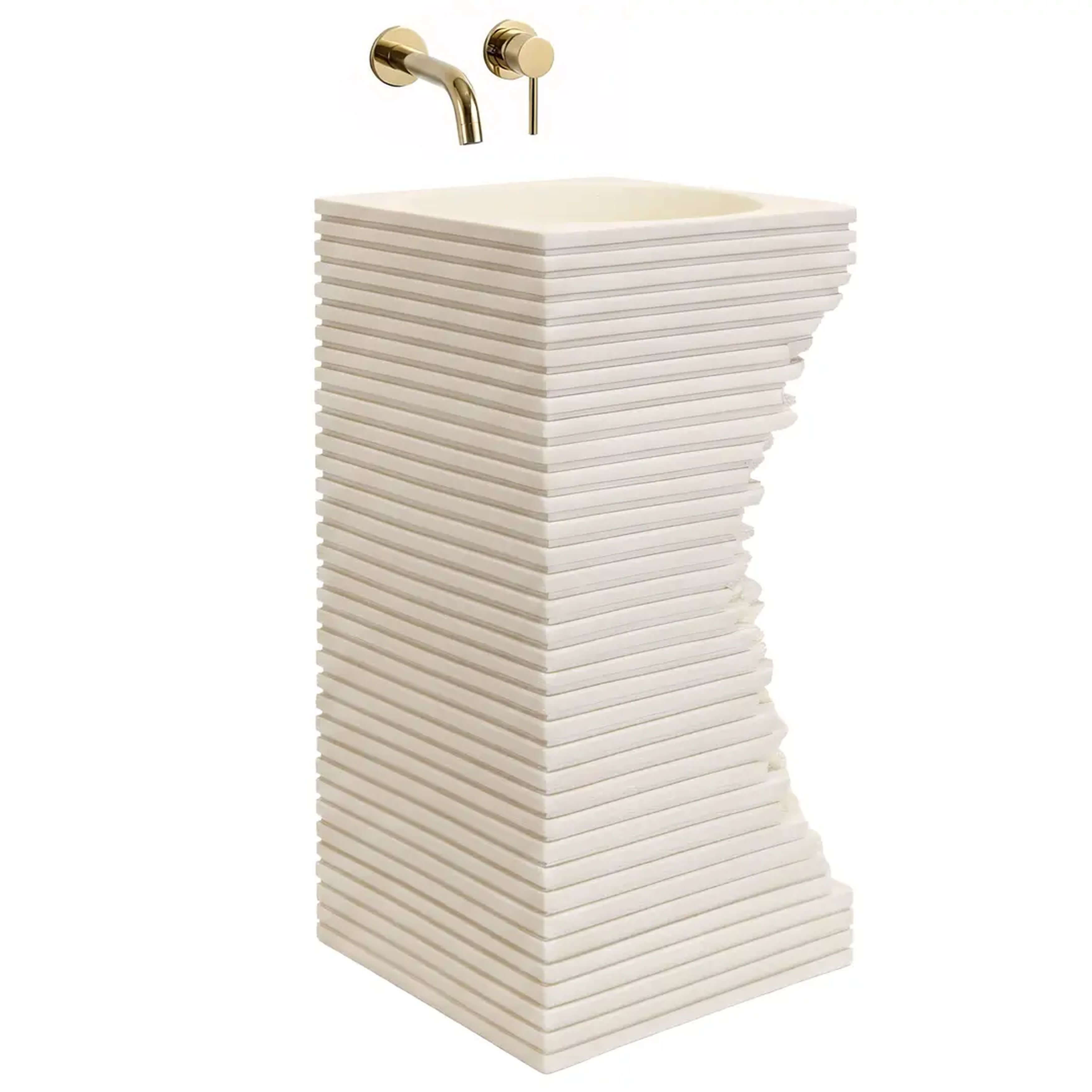 Rea Travena wastafel 40x40 cm rond vrijstaand brons/beige mat REA-U3534
