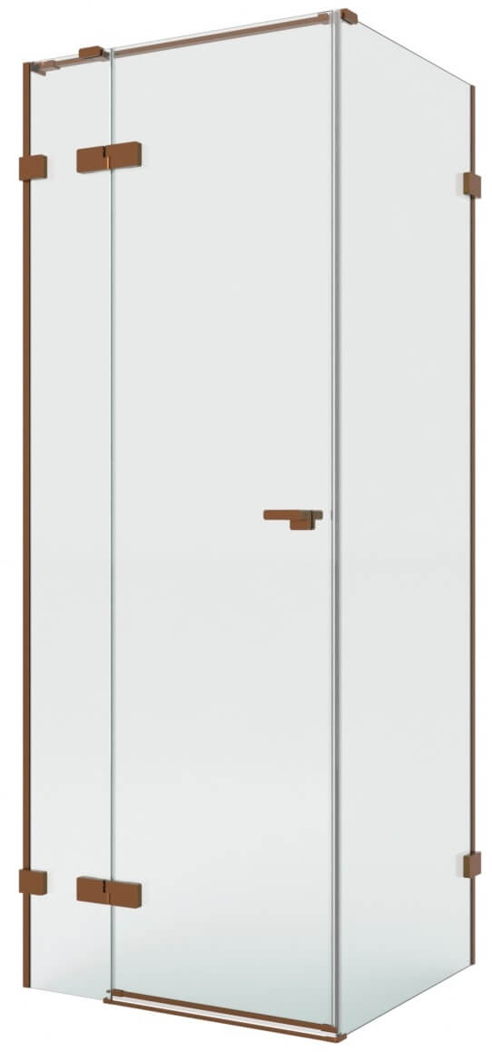 New Trendy Eventa Copper Brushed douchecabine 120x80 cm rechthoekig koper geborsteld/helder glas EXK-8013