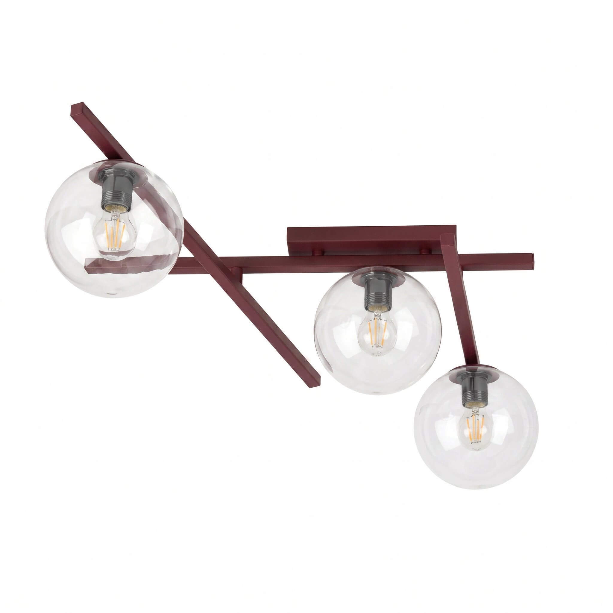Emibig Smart plafondlamp 3x10 W bourgondisch rood 1796/3