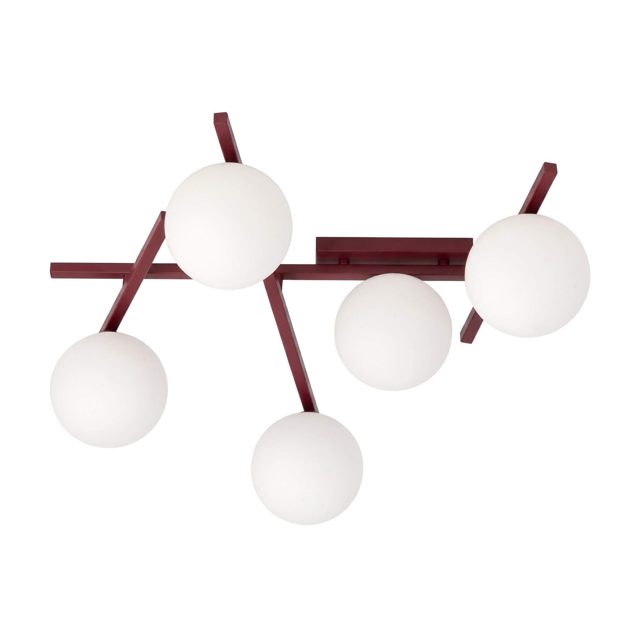 Emibig Smart plafondlamp 5x10 W wit-bourgondisch rood 1795/5