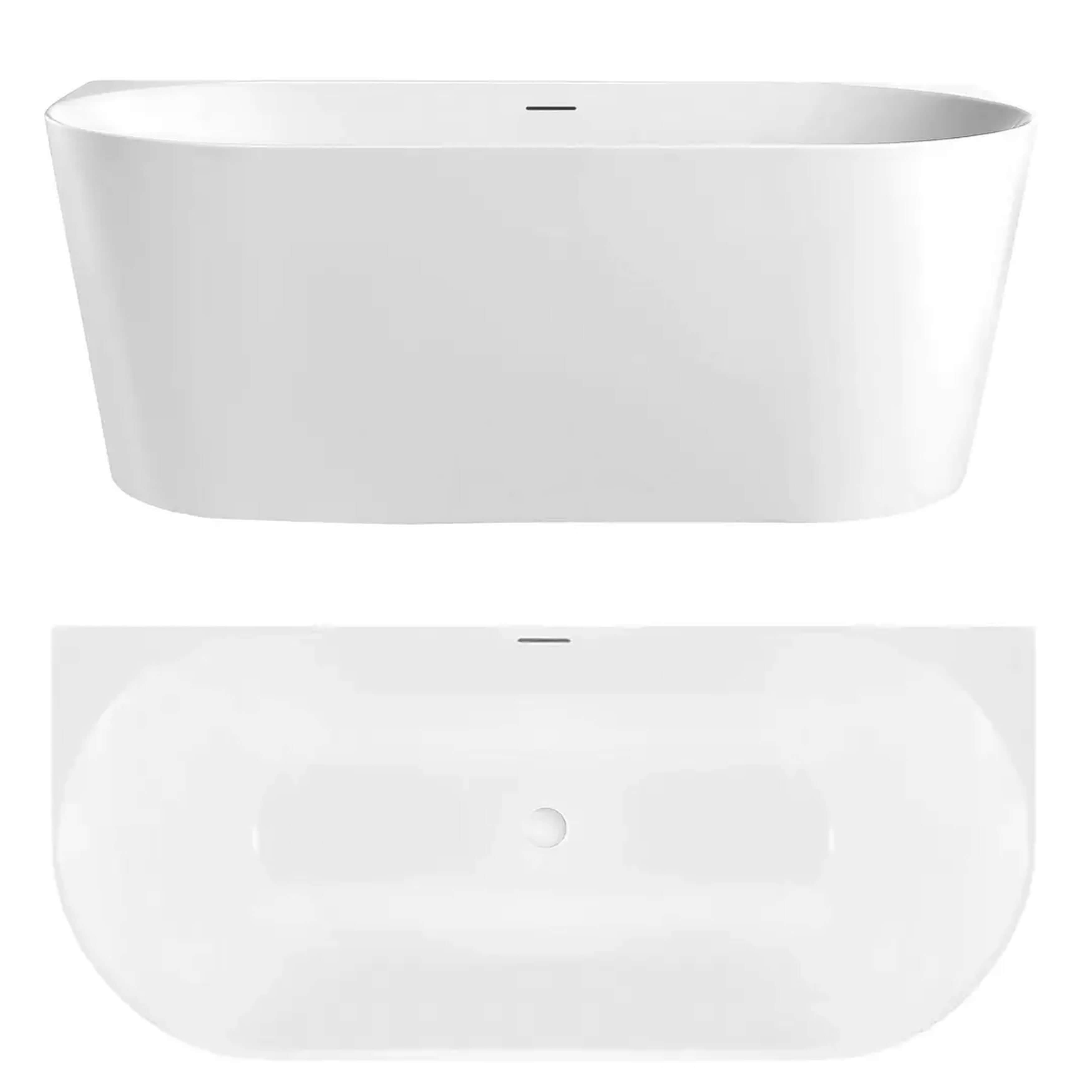 Rea Capri aan de muur gemonteerd bad 169.5x79.5 cm rechthoekig wit REA-W4331