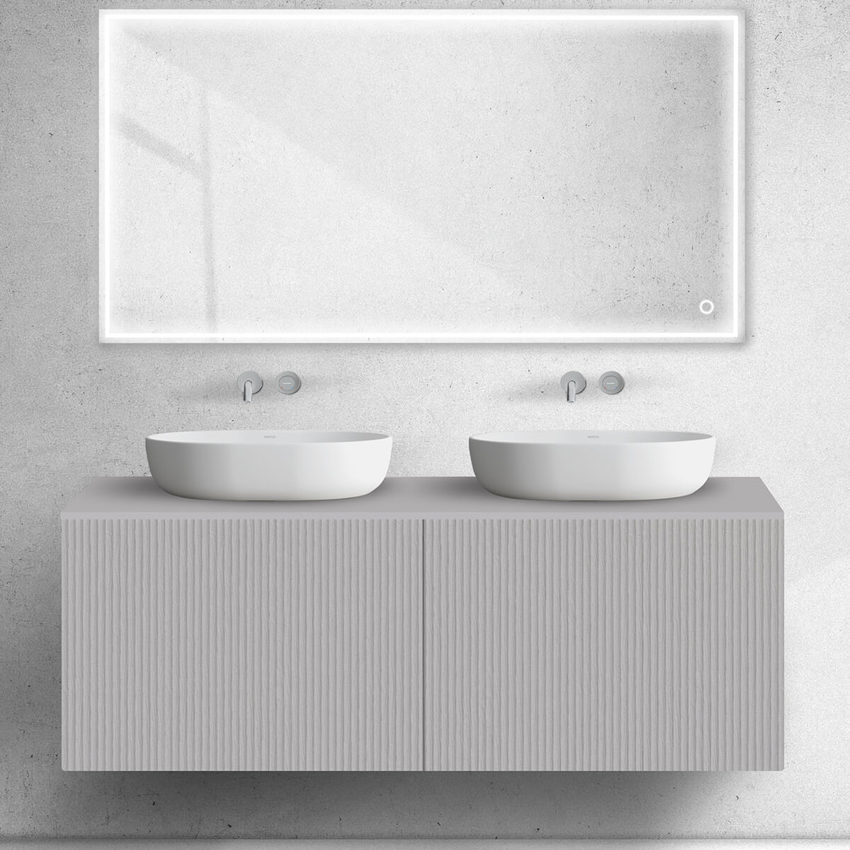 Set kast Oltens Lun Rila 60039900, badkamerblad op kast Oltens Lun 63032900
