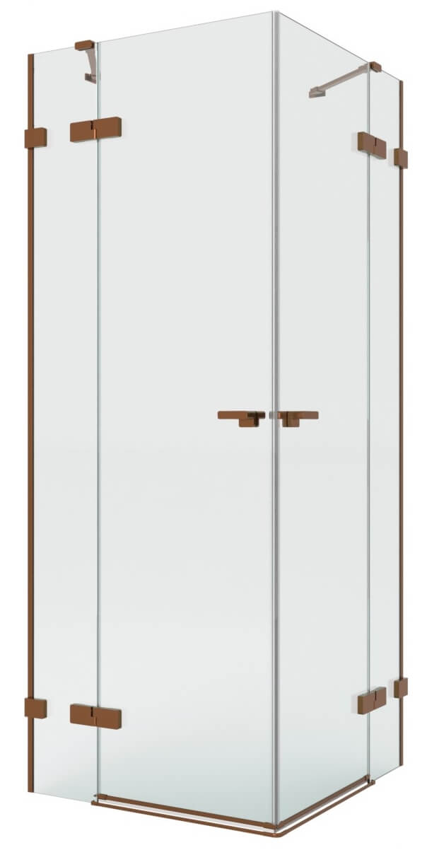 New Trendy Eventa Copper Brushed douchecabine 110x80 cm rechthoekig koper geborsteld/helder glas EXK-8071
