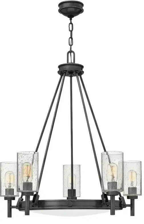 Elstead Lighting Collier hanglamp 5x40 W zwart-doorzichtig-opaal HK-COLLIER5-BX