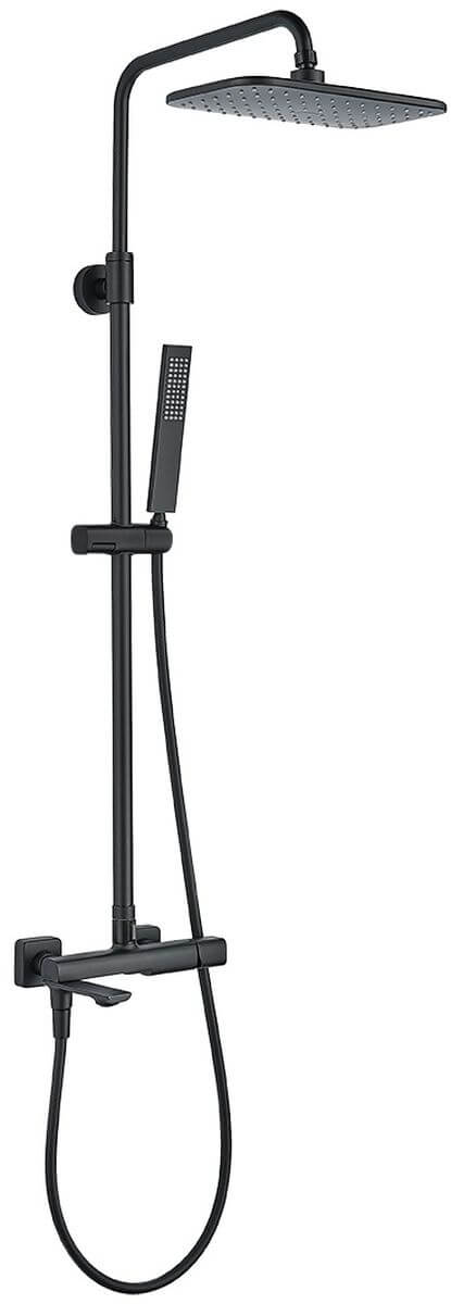 Laveo Tores doucheset wand met regendouche zwart PLT_70KB