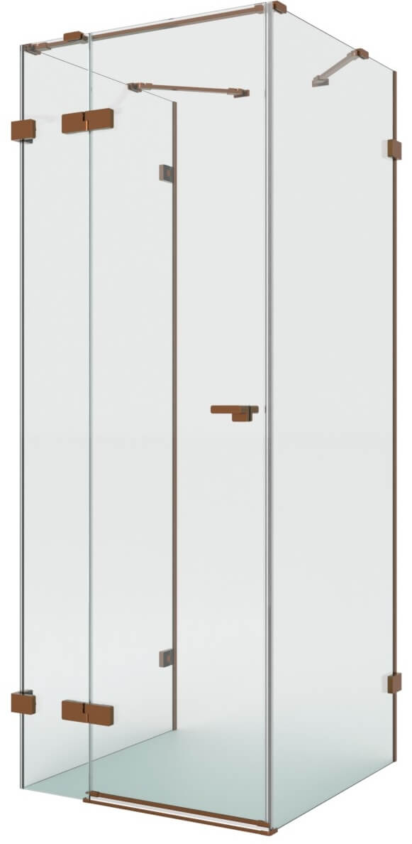 New Trendy Eventa Copper Brushed douchecabine 120x100 cm rechthoekig koper geborsteld/helder glas EXK-8133
