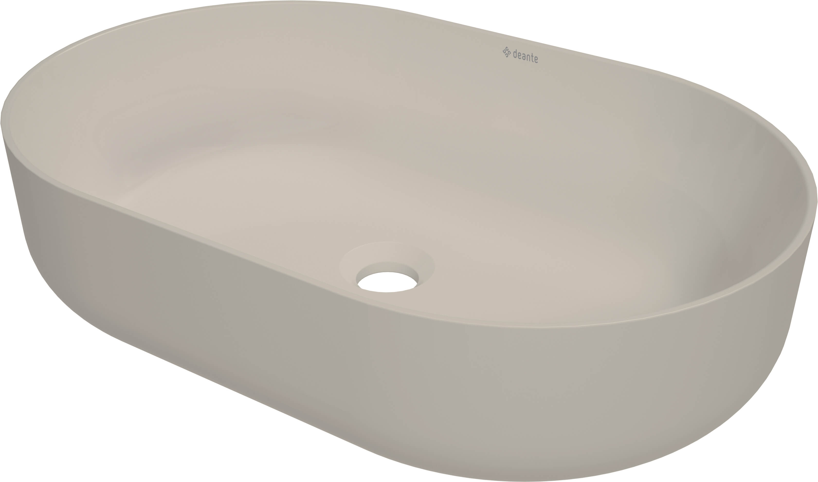 Deante Round wastafel 58x38 cm ovaal opbouw brons/beige mat CGR_5U6S