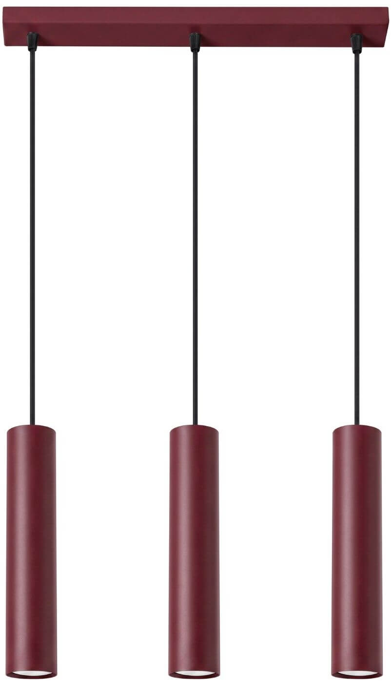 Sollux Lighting Lagos hanglamp 3x10 W bourgondisch rood SL.2082