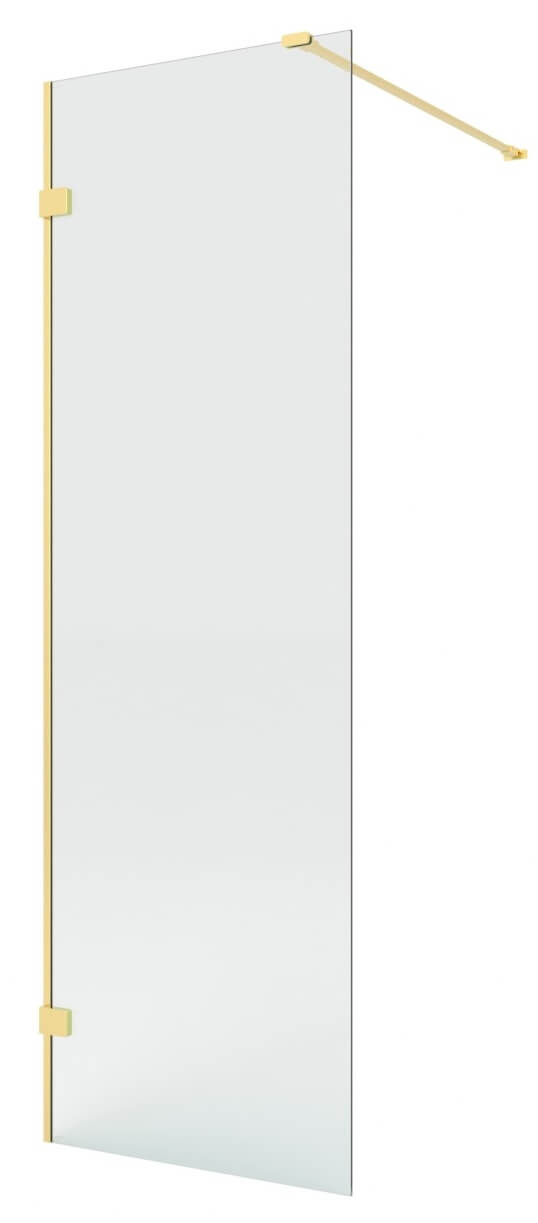 New Trendy Eventa Gold Brushed inloopdouchewand 100 cm gouden geborsteld/helder glas EXK-8393