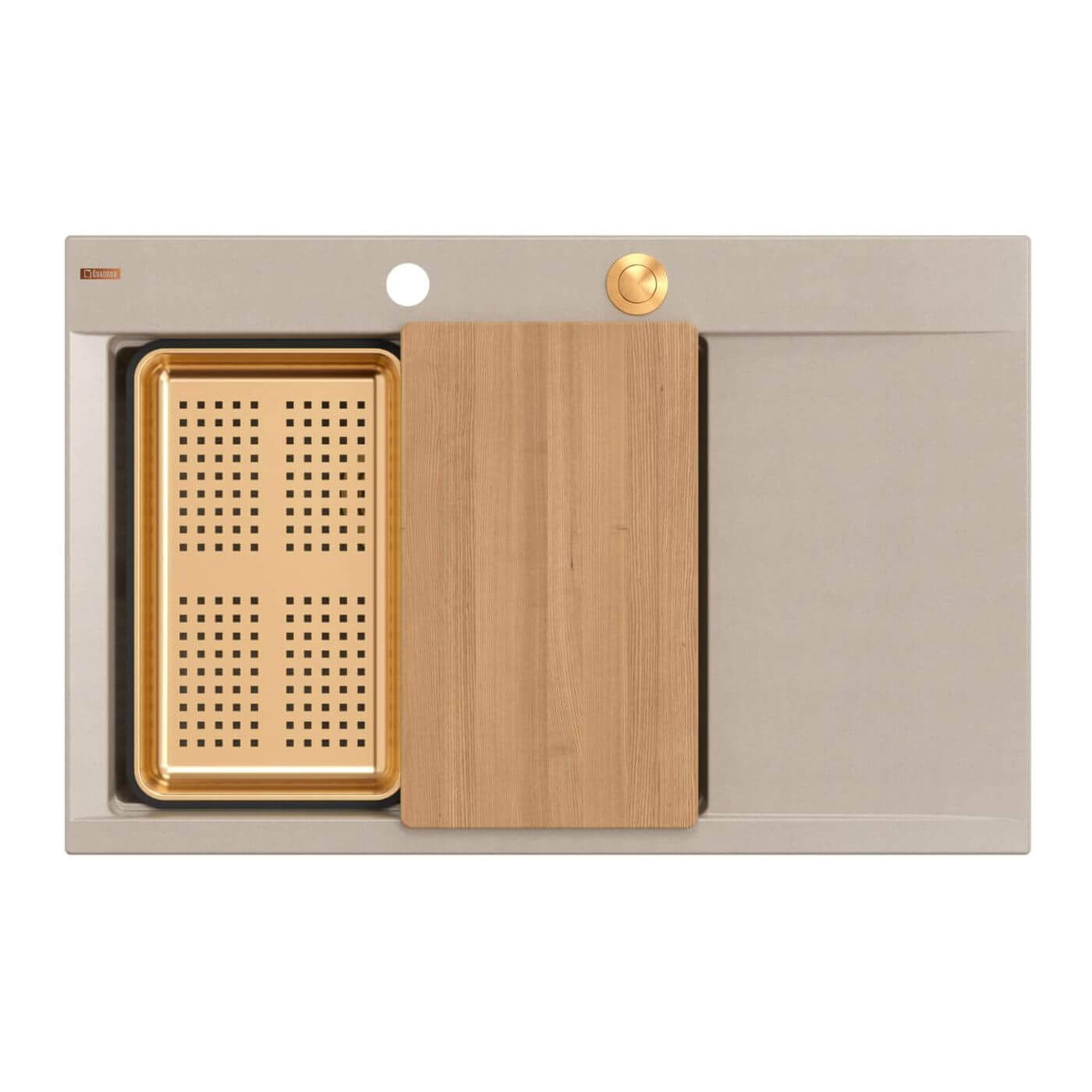 Quadron Josh graniteq spoelbak 78x50 cm beige HCQJ7850U2_PVDC1_P2O