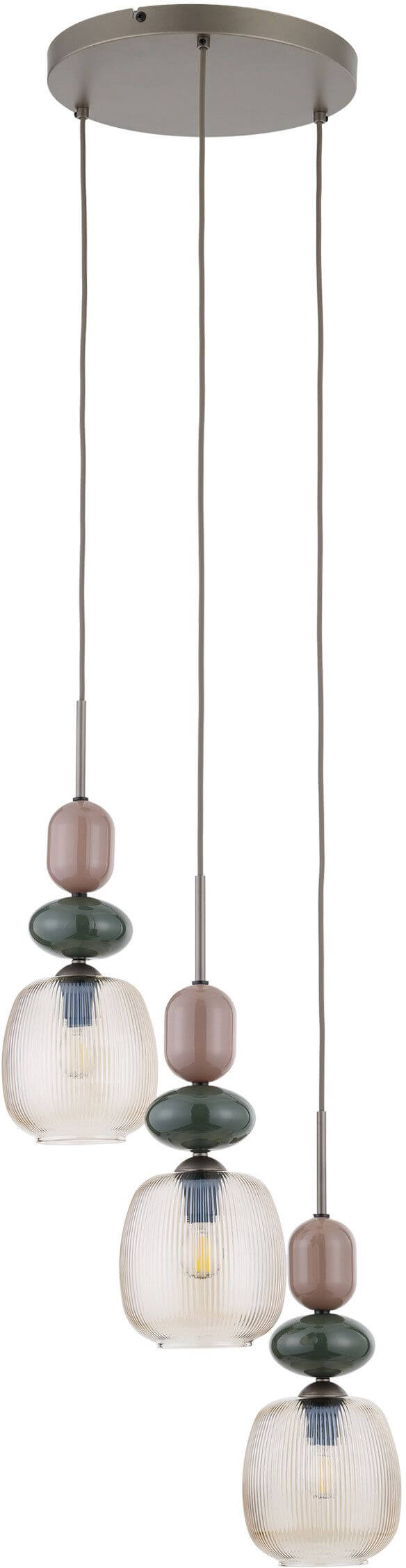 TK Lighting Zen New Brown hanglamp 3x10 W bruin-beige 11877