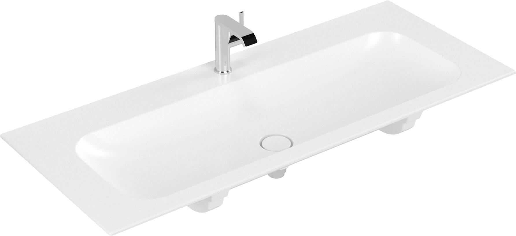 Villeroy & Boch Finion wastafel 120x50 cm rechthoekig meubel wit glans 4164C2RW