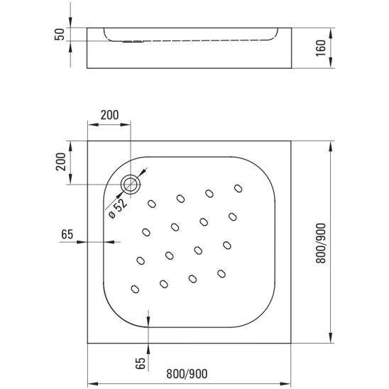 Set douchecabine Deante Funkia KYC_N41K, vierkante douchebak Deante Corner KTC_041B, NHC_025C