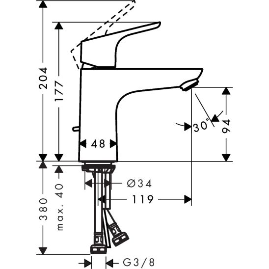 Set bad- en douchekraan Hansgrohe Focus 31940000, wastafelkraan Hansgrohe Focus 31607000, 27592000