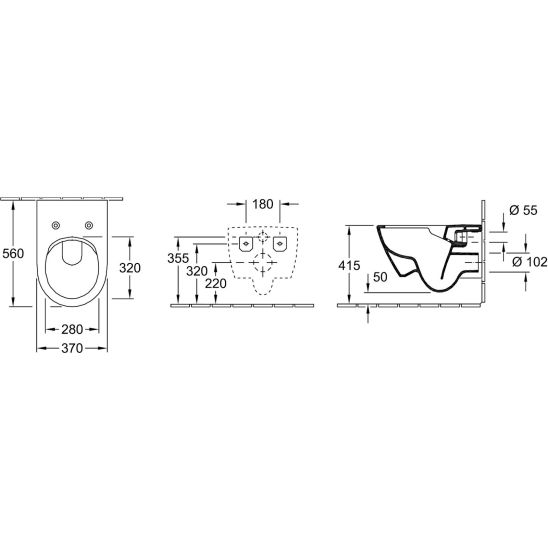 Set combi-pack set met zitting Villeroy & Boch Subway 2.0 5614R201, inbouwframe Villeroy & Boch ViConnect 92242700, 92249061