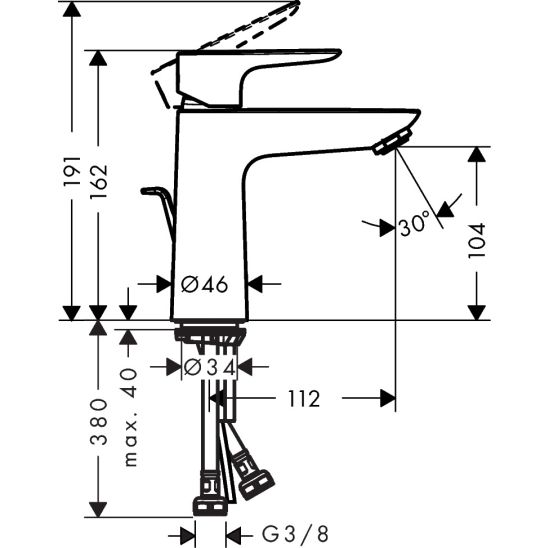 Set wastafelkraan Hansgrohe Talis E 71710000, douchekraan Hansgrohe Talis E 71765000, 26582400, 26457000