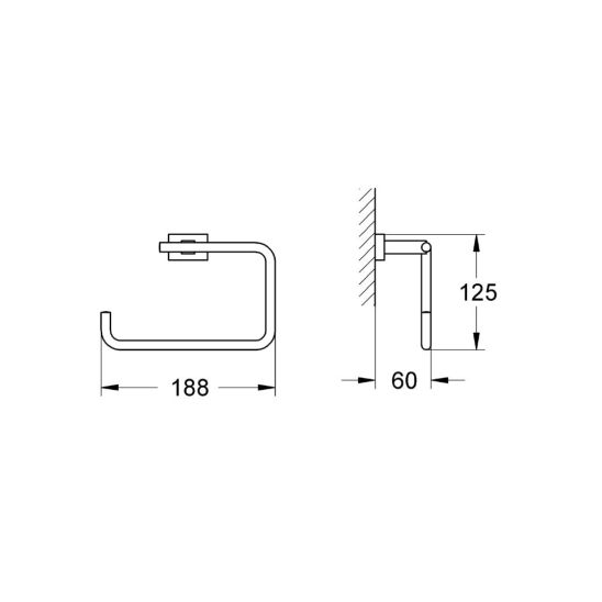 Set toiletborstel Grohe Essentials 40513001, handdoekhanger Grohe Essentials 40510001, 40507001, 40508001, 40511001, 40372001