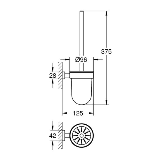 Set toiletborstel Grohe Essentials 40513001, handdoekhanger Grohe Essentials 40510001, 40507001, 40508001, 40511001, 40372001