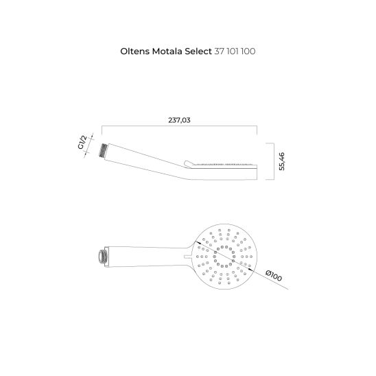 Set douchestang Oltens Alling 37300100, douchekop Oltens Motala Select 37101100, 37201100