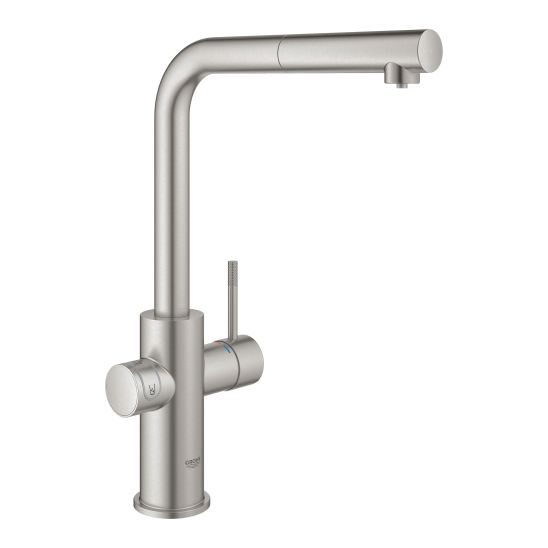 Set keukenkraan met filter Grohe Blue 31539DC0, spoelbak van graniet Grohe K700 31655AP0