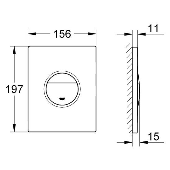 Set inbouwframe Grohe Rapid SL 38539001, spoelknop Grohe Nova 38765000