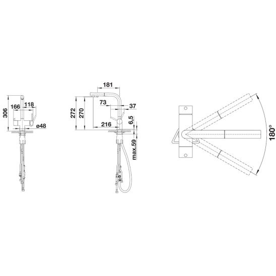 Set filter onder spoelbak Blanco Soft 527453, keukenkraan Blanco Fontas-S II 525207