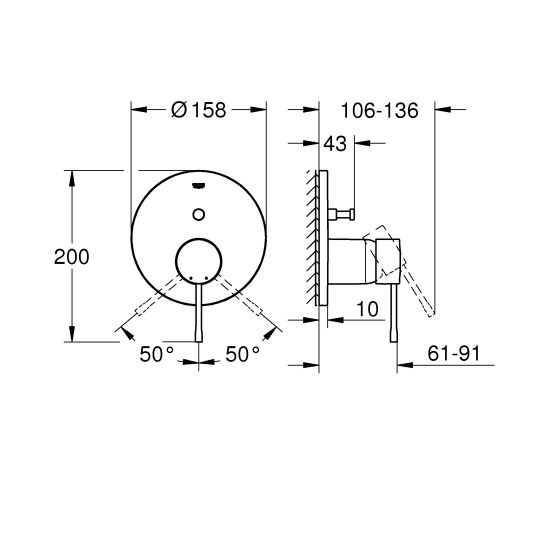 Set regendouche Grohe Rainshower 26066DC0, bad- en douchekraan Grohe Essence 24058DC1, 26658DC0, 27400DC0, 28362DC1