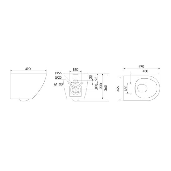 Set inbouwframe met spoelknop Grohe Solido 38981000, toiletpot met softclose toiletbril Hagser Beno HGR20000042