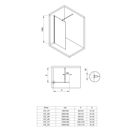 Set inloopdouchewand Deante Kerria Plus KTS_039P