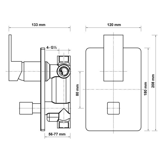 Set bad- en douchekraan Hagser Ulva HGR60000034, regendouche Hagser Ella HGR13000037, HGR14000037, HGR11000037, HGR80000037, HGR15000037