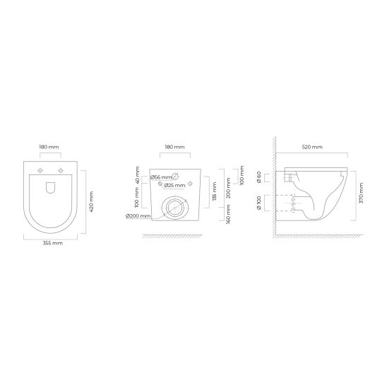 Set inbouwframe Oltens Triberg 50001000, toiletpot Oltens Hamnes 42013000, 45109000, 57102000, 49301000