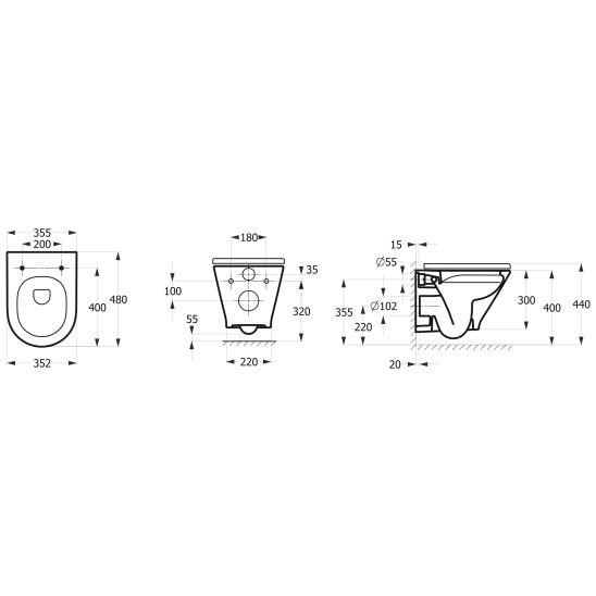Set toiletpot met softclose toiletbril Roca Gap Round A34H0N3000, inbouwframe Roca Duplo One A890070020, A890189206, A890063000