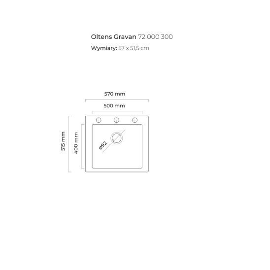 Set keukenkraan Oltens Borga 35207100, spoelbak van graniet Oltens Gravan 72000300