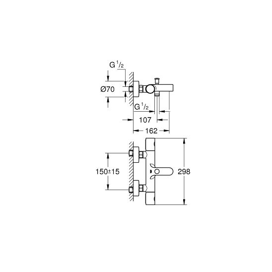 Set bad- en douchekraan Grohe Grohtherm 800 Cosmopolitan 34766000, doucheset Grohe Vitalio SmartActive 26596000