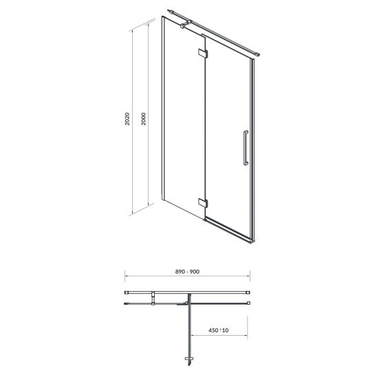Set douchedeur Cersanit Crea S159-005, douchewand Cersanit Crea S159-010, S204-012