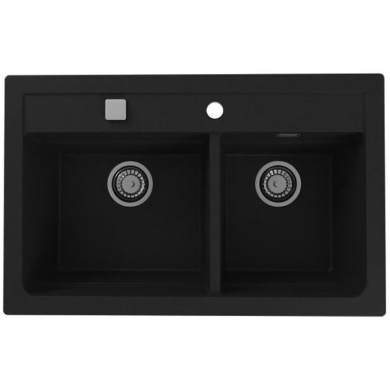 Set spoelbak van graniet Alveus Atrox 1132002, keukenkraan Alveus Siros 1129048