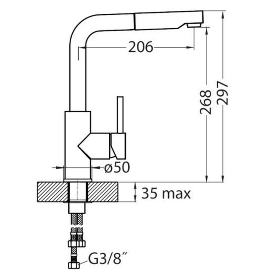 Set spoelbak van graniet Alveus Atrox 1131996, keukenkraan Alveus Siros 1129048