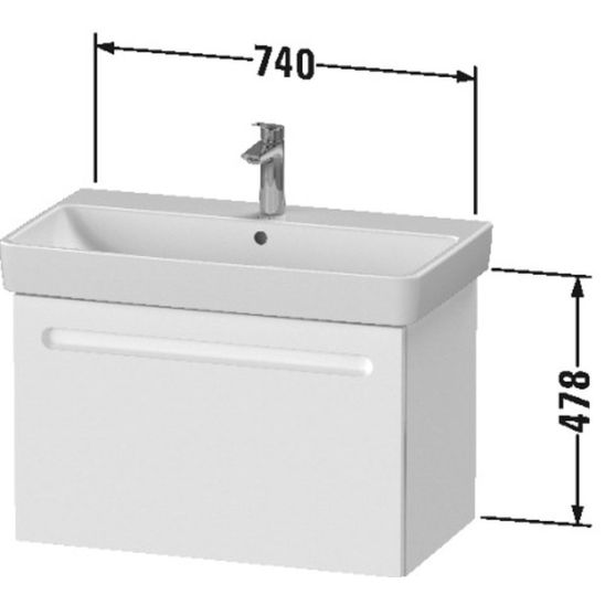 Set kast Duravit No. 1 N14283049490000, wastafel Duravit No. 1 23758000002