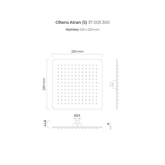 Set bad- en douchekraan Oltens Onega 34602300, regendouche Oltens Atran 37005300, 39401300, 39303300, 37103300, 37200300