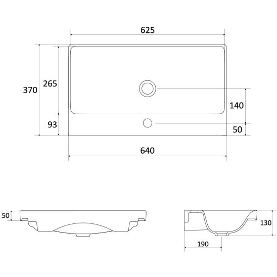 Set kast Excellent Blanko MLEX.6301.640.GN, wastafel Excellent Blanko CENL.6317.650.WH, MLEX.6303.SET.GL