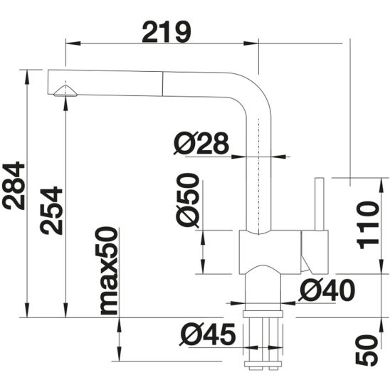 Set keukenkraan Blanco Linus-S 526684, spoelbak van graniet Blanco Subline 500-U 525995