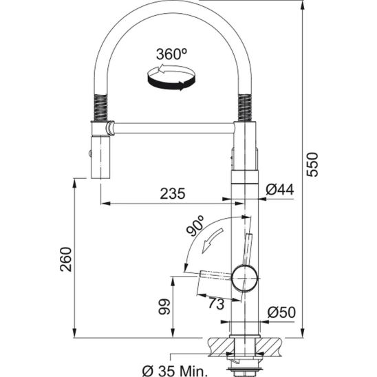 Franke Box BXX 210-54 TL zlewozmywak 57x51 cm stalowy z baterią kuchenną Vital Semi-Pro czarny mat/stal (1270369295, 1200621313)