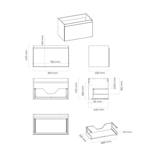 Set kast Oltens Vernal 60014000, kast Oltens Vernal 60009000, 63011300