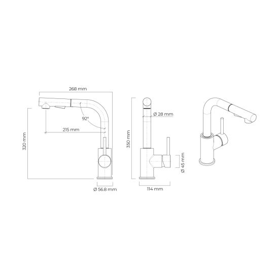 Set spoelbak van graniet Blanco Etagon 500-U 525887, keukenkraan Oltens Myvat 35205300