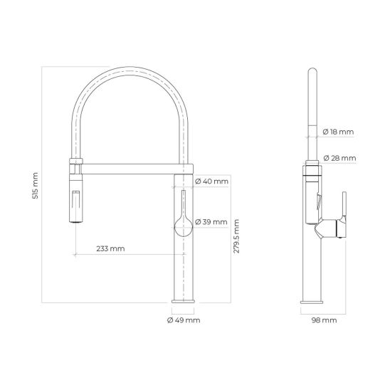 Set keukenkraan Oltens Borga 35207100, spoelbak van graniet Oltens Gravan 72000300