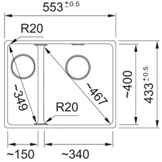 Set spoelbak van graniet Franke Maris 125.0687.271, keukenkraan Franke Lina 115.0693.228