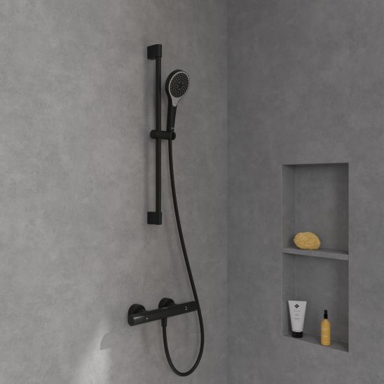 Set bad- en douchekraan Villeroy & Boch Universal Taps & Fittings TVD000653000K5, regendouche Villeroy & Boch Universal Showers TVC000001000K5, TVS109007000K5, TVD00065100000, TVC000453510K5, TVC000456000K5