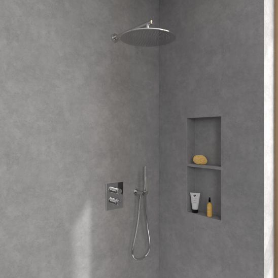 Set bad- en douchekraan Villeroy & Boch Universal Taps & Fittings TVD00065300061, regendouche Villeroy & Boch Universal Showers TVC00000300061, TVD00065100000, TVS10900600061, TVC00045800061, TVC00045351061, TVC00045600061, TVC00003500061