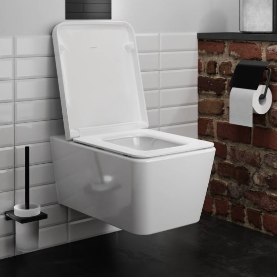 Set toiletpot met softclose toiletbril Hansgrohe EluPura Q 60293450, inbouwframe Hansgrohe iFrame universal 01022180, 66001450