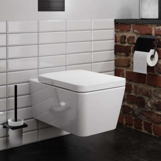 Set toiletpot met softclose toiletbril Hansgrohe EluPura Q 60293450, inbouwframe Hansgrohe iFrame universal 01022180, 66001450